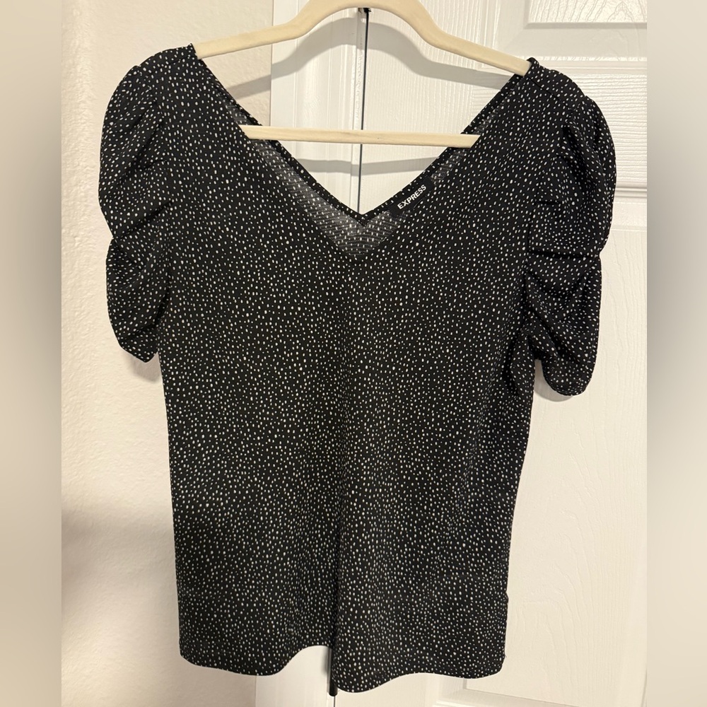 Black and White Polka Dot Top